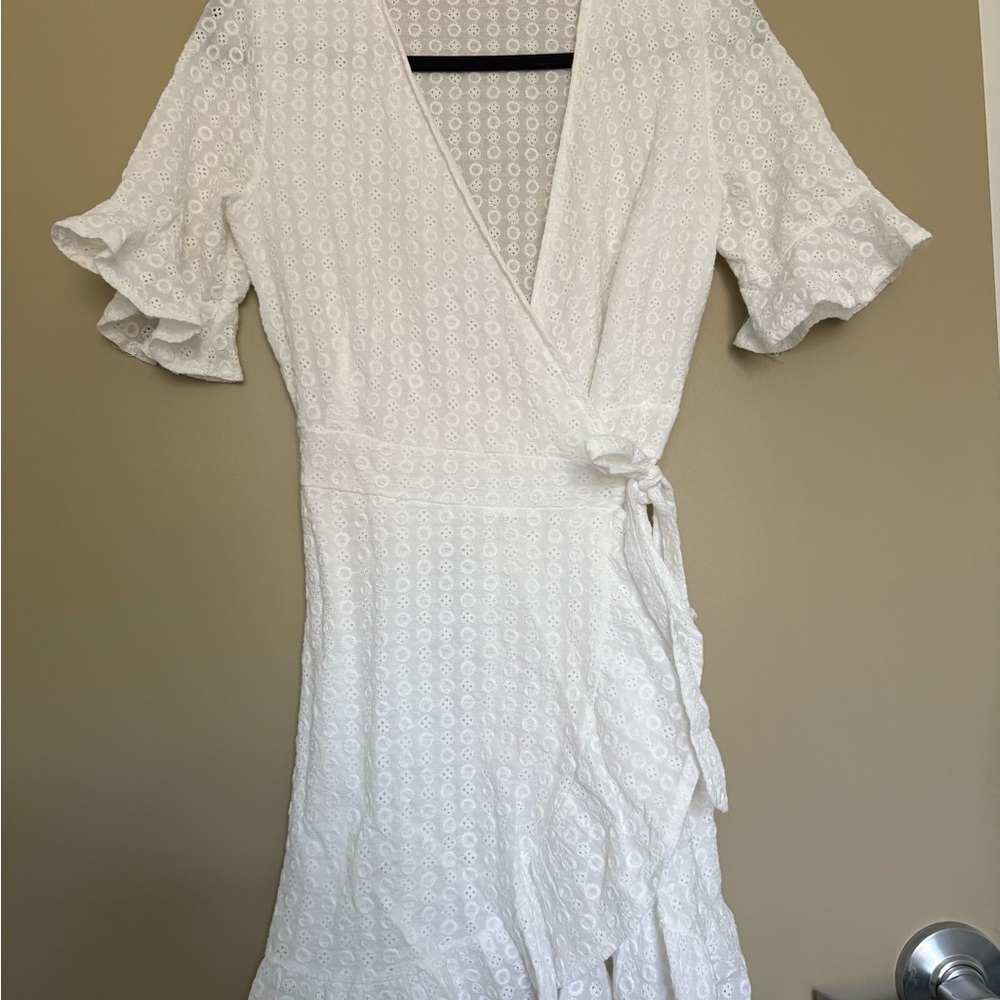 Elegant White Wrap Dress